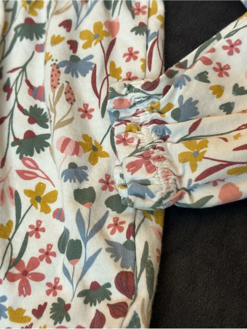 Carter's Long-Sleeve Floral Peplum Top - White with Multi Flowers